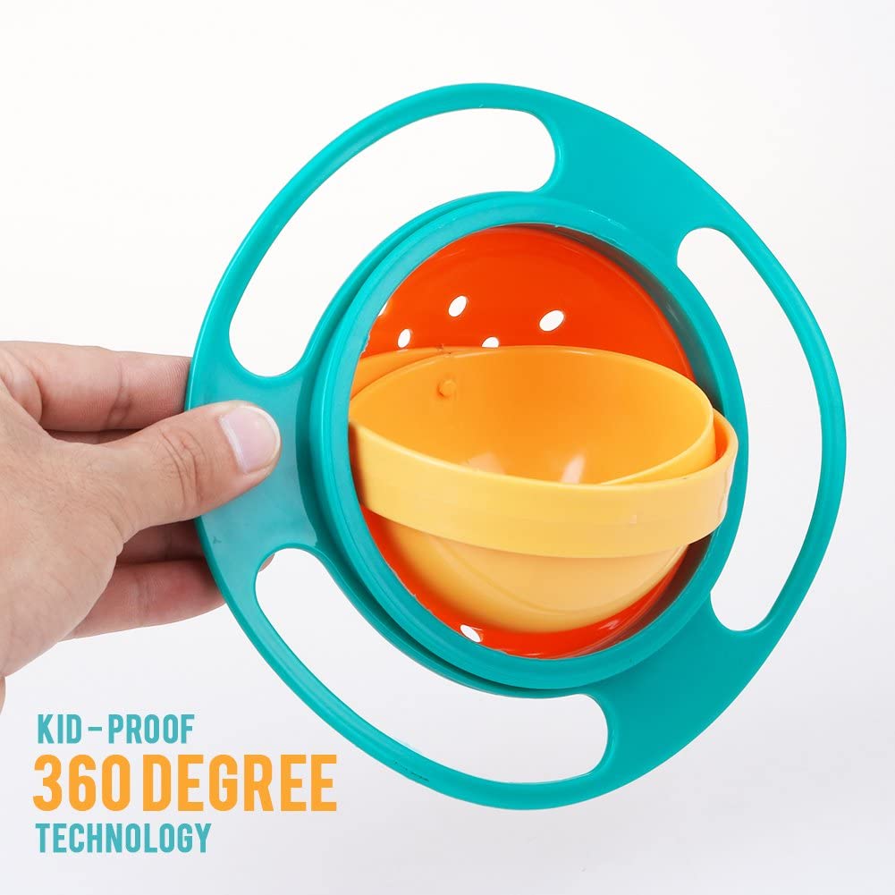 Gyro Bowl 360 Degree Rotate Spill-Proof Bowls