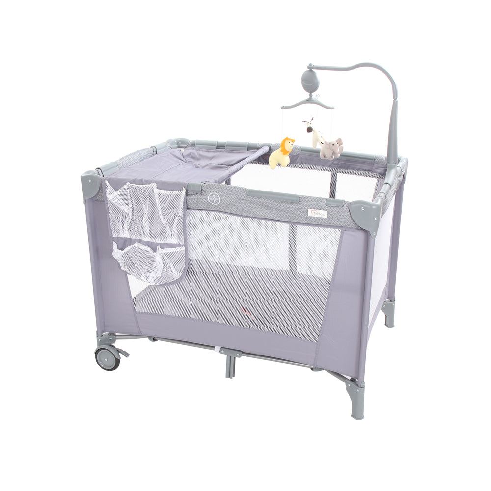 TINNIES BABY PLAY PEN W/ ROCKING (GREY)