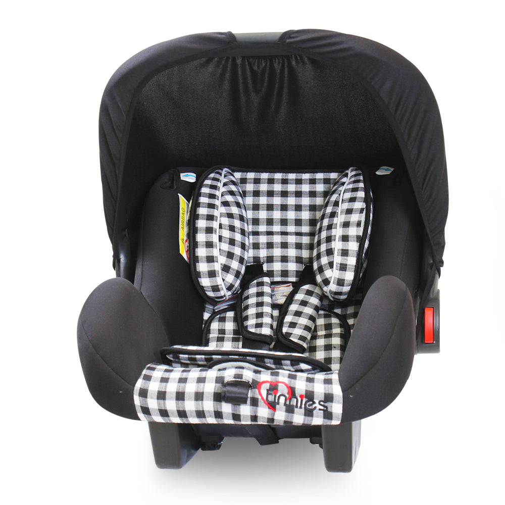 TINNIES BABY CARRY COT - BLACK CHECK T008